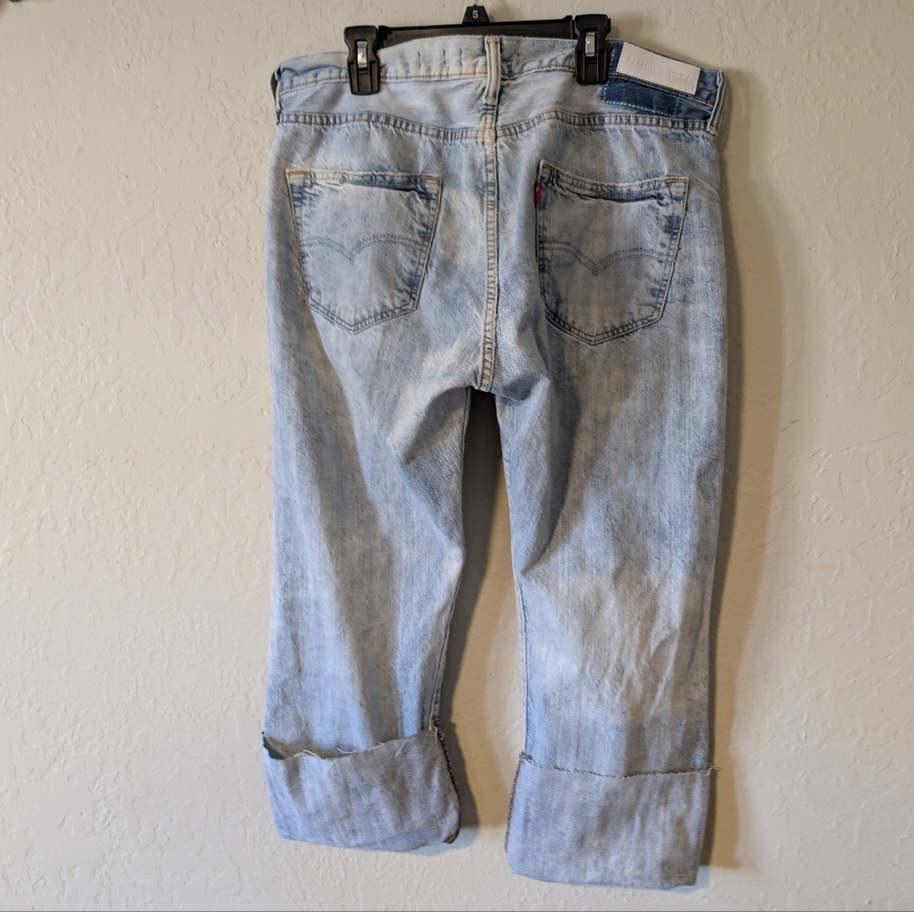 (Levi's) RE/DONE VINTAGE CROP RELAXED SUMMER BLUE JEANS WITH HIGH WAIST - Picture 6 of 16